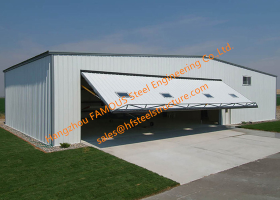 Vertical Bi Folded Hangar Door Solution Light Steel Single Panel Hydraulic Airplane Door System