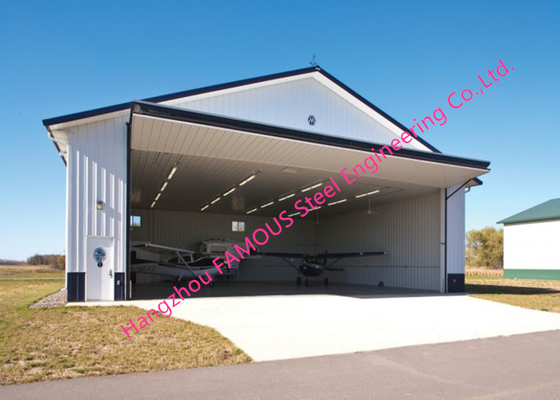 Dual Panel Bi Folded Hangar Door Upper Folding Industrial Doors With Hard Metal Sandwich Panel