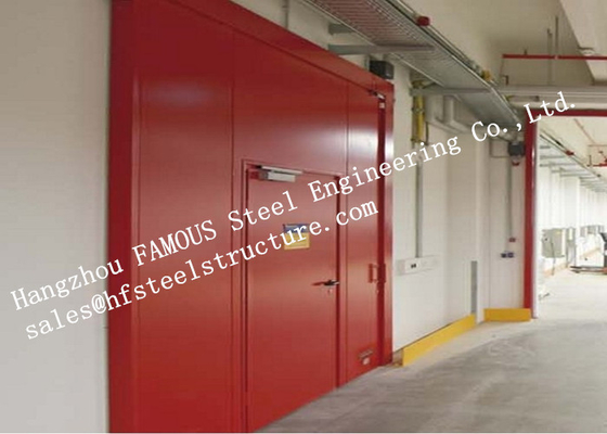 PU Sandwich Core Painted Surface Steel Fireproof Doors For Warehouse Storage