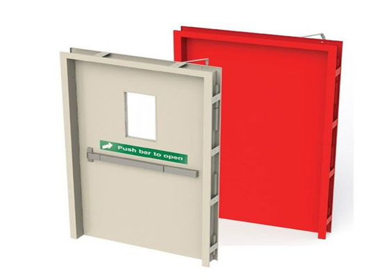 PU Sandwich Core Painted Surface Steel Fireproof Doors For Warehouse Storage