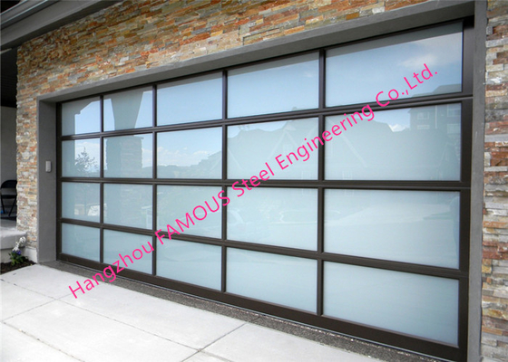 Motorized Aluminum Insulated Tempered Glass Full View Overhead Garage Door