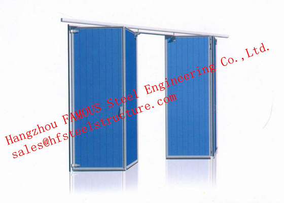 Aluminum Alloy Frame Upper Track Industrial Accordion Doors For Aircraft Hangar