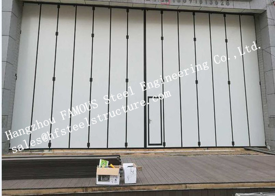 Aluminum Alloy Frame Upper Track Industrial Accordion Doors For Aircraft Hangar