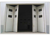 Aluminum Alloy Frame Upper Track Industrial Accordion Doors For Aircraft Hangar