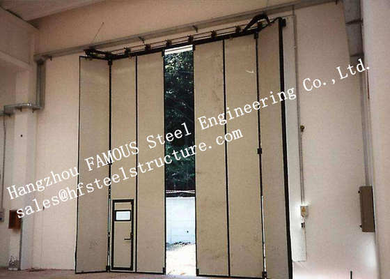 Aluminum Alloy Frame Upper Track Industrial Accordion Doors For Aircraft Hangar