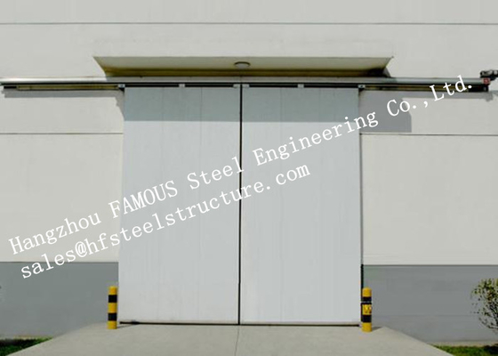 Customized Industrial Metal Sliding Door Steel Buildings Kits Single Direction For Warehouse