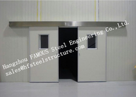Sectional Horizontal Industrial Sliding Doors With Access Pedestrian Door For Workshop