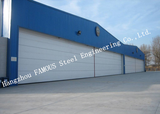 Manual Folded Push Pull Overhead Industrial Garage Doors Track And Hardware Of Aircraft Hanger