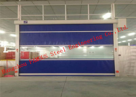 Automatic Steel Industrial Garage Doors Lifting Up Roller Shutter Door PVC Surface