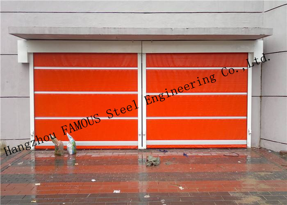 Automatic Steel Industrial Garage Doors Lifting Up Roller Shutter Door PVC Surface