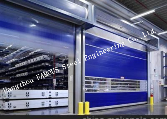 Customized High Speed Industrial Lift Up Rolling Shutter Doors With Pedestrian Gate