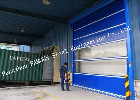 Customized High Speed Industrial Lift Up Rolling Shutter Doors With Pedestrian Gate