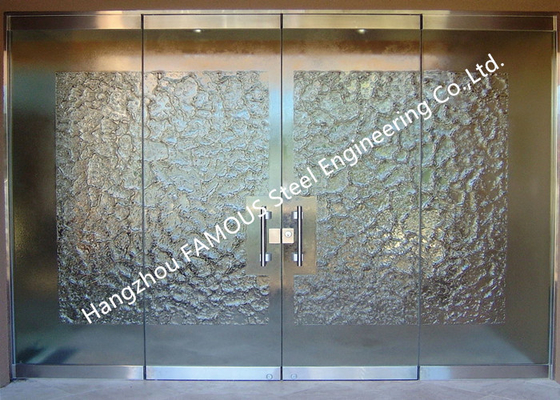 Frameless Clear Tempered Glass Facade Front Swing Door Nature Light Glazing French Door Design