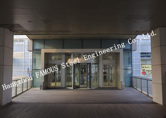 Modern Electrical Revoling Glass Facade Doors For Hotel or Shopping Mall Lobby