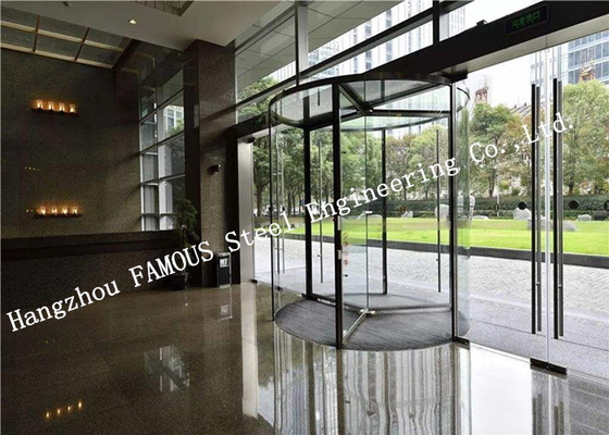 Modern Electrical Revoling Glass Facade Doors For Hotel or Shopping Mall Lobby