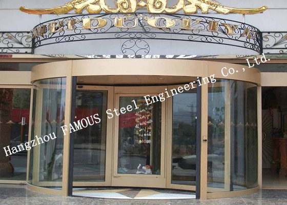 Modern Electrical Revoling Glass Facade Doors For Hotel or Shopping Mall Lobby