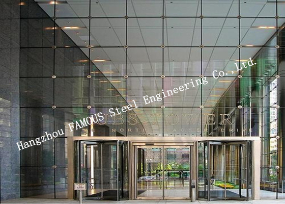 Aluminum Frame Sliding Double Glass Facade Doors For CBD Office or Exhibition Showroom