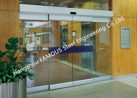 Fully Glazed Overhead Sensor Doors Glass Facade Opening Sliding Doors Automatic