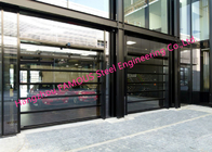 Aluminum Exterior Panel Folding Glass Facade Doors Sensor Glazing Doors For Car Showroom Use
