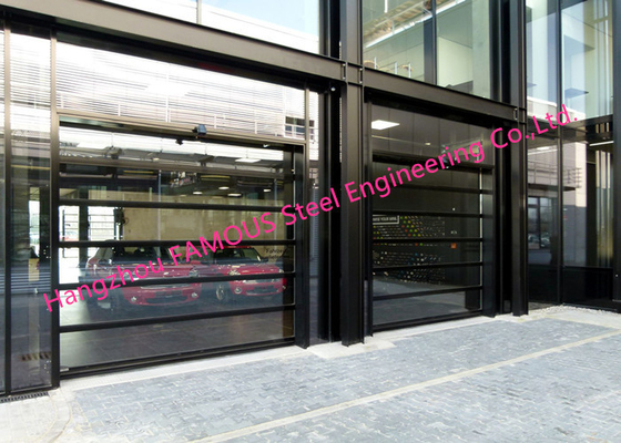 Aluminum Exterior Panel Folding Glass Facade Doors Sensor Glazing Doors For Car Showroom Use