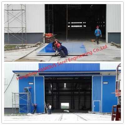 Large Openings Vertical Sliding Industrial Garage Doors Motorised Heavy Sliding Doors With Steel Track