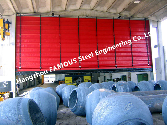 High Speed Fold Up Pack Doors PVC Curtain Sectional Lifting Doors With Belted Opening System