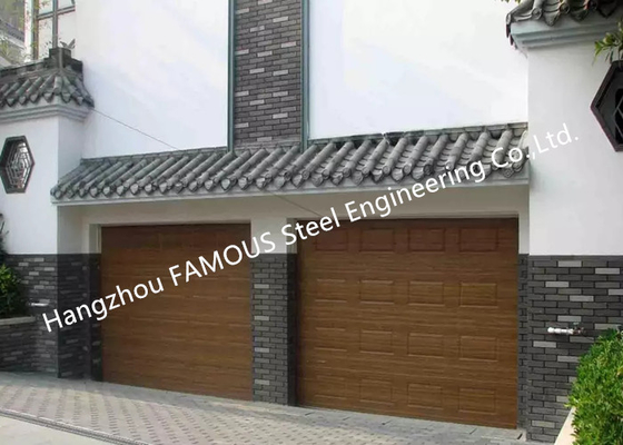 Wooden Look Overhead Steel Garage Door Smart Sectional Lifting Door Solutions