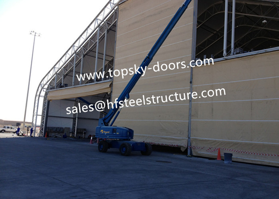 Hoist-up Fabric Doors With Mullions Multiple-door Versions Withstands High Wind Loads