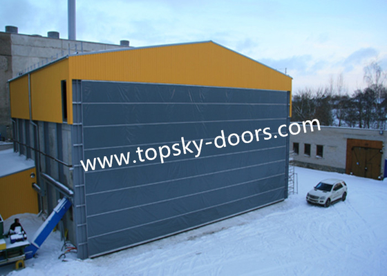 Hoist-up Fabric Doors With Mullions Multiple-door Versions Withstands High Wind Loads