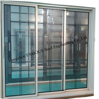 120 Series Aluminum Frame Three Track 6MM+12A+6MM Glass Sliding Door