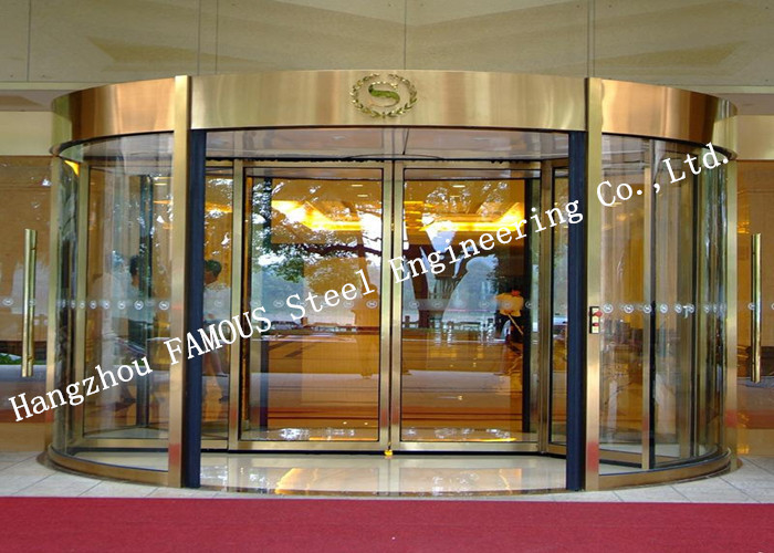 Modern Electrical Revoling Glass Facade Doors For Hotel or Shopping Mall Lobby