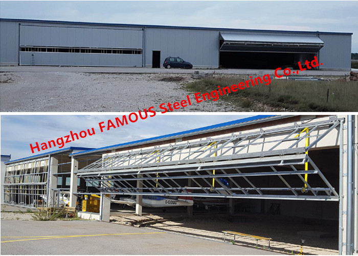 Vertical Bi Folded Hangar Door Solution Light Steel Single Panel Hydraulic Airplane Door System