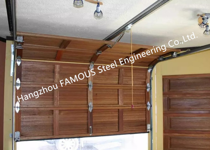 Wooden Look Overhead Steel Garage Door Smart Sectional Lifting Door Solutions