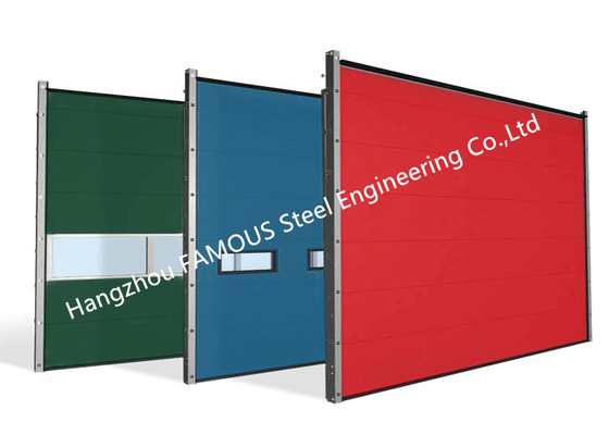 Polyurethane Core Overhead Steel Door Fully Automatic Wind Resistant Industrial Garage Door