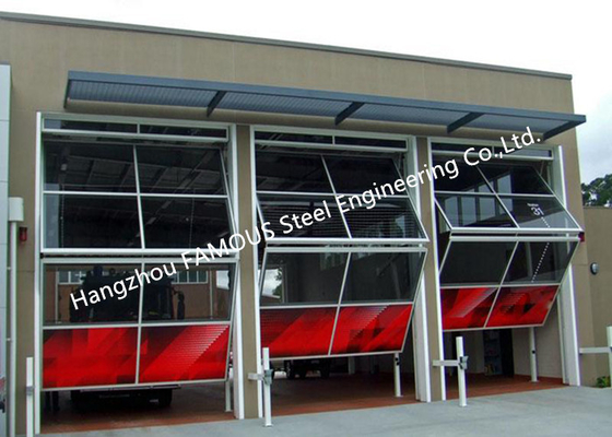 Non-deforming Aluminum Frame Glass Garage Door Up Clambing Bi Folded Hangar Door With Remote Control